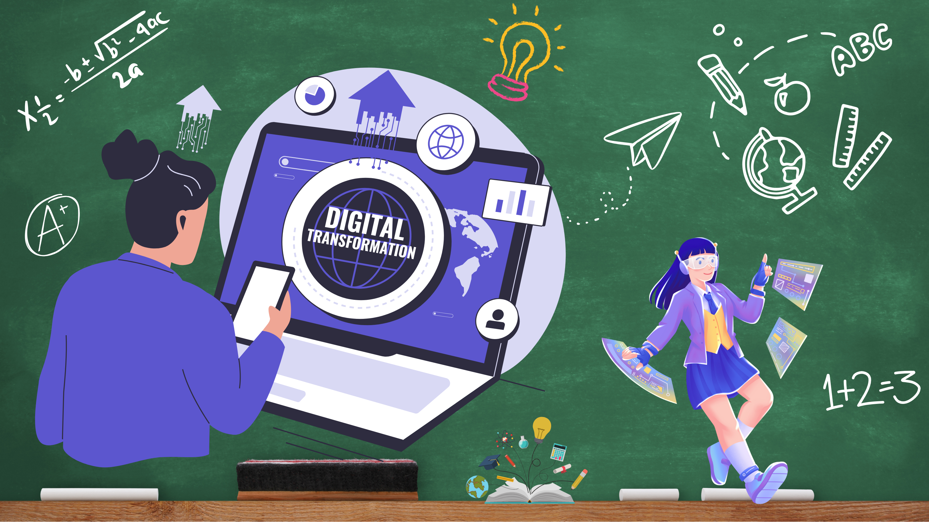 A modern classroom environment, symbolizing a Student and Teacher Management System.